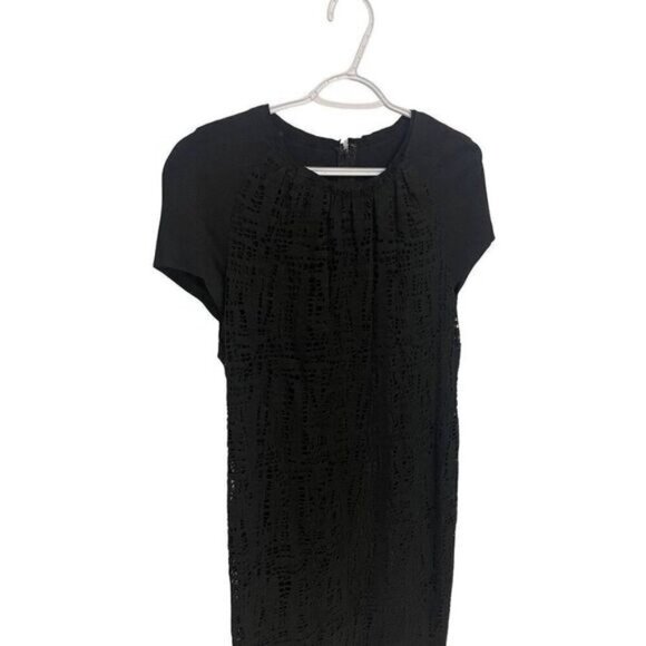 Escada Black Eyelet Lace Sheath Dress Size 38 US 6 8 - Picture 2 of 5